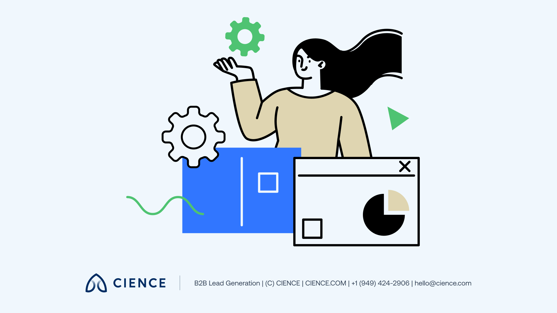 Diagram showing the B2B data enhancement process: audit, clean, enrich, and validate contact records